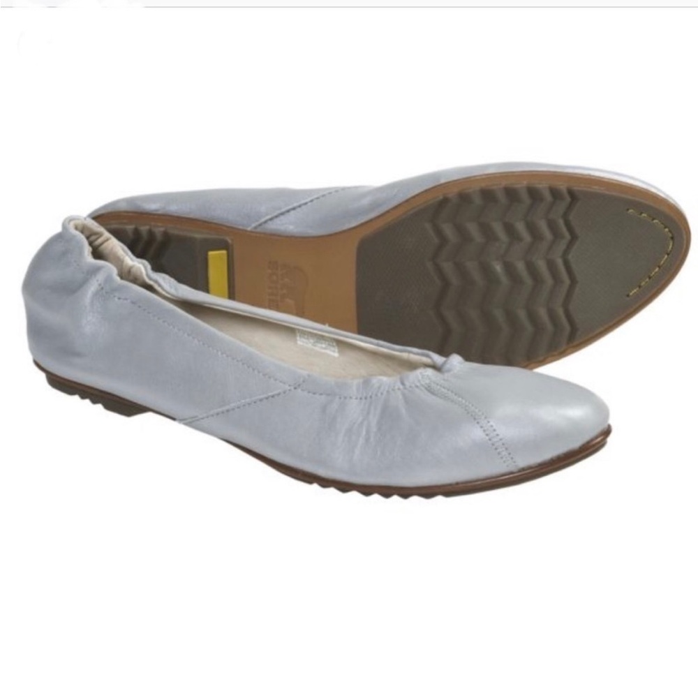 Sorel Skimmer Leather Flats Grout/Mastic Size 9